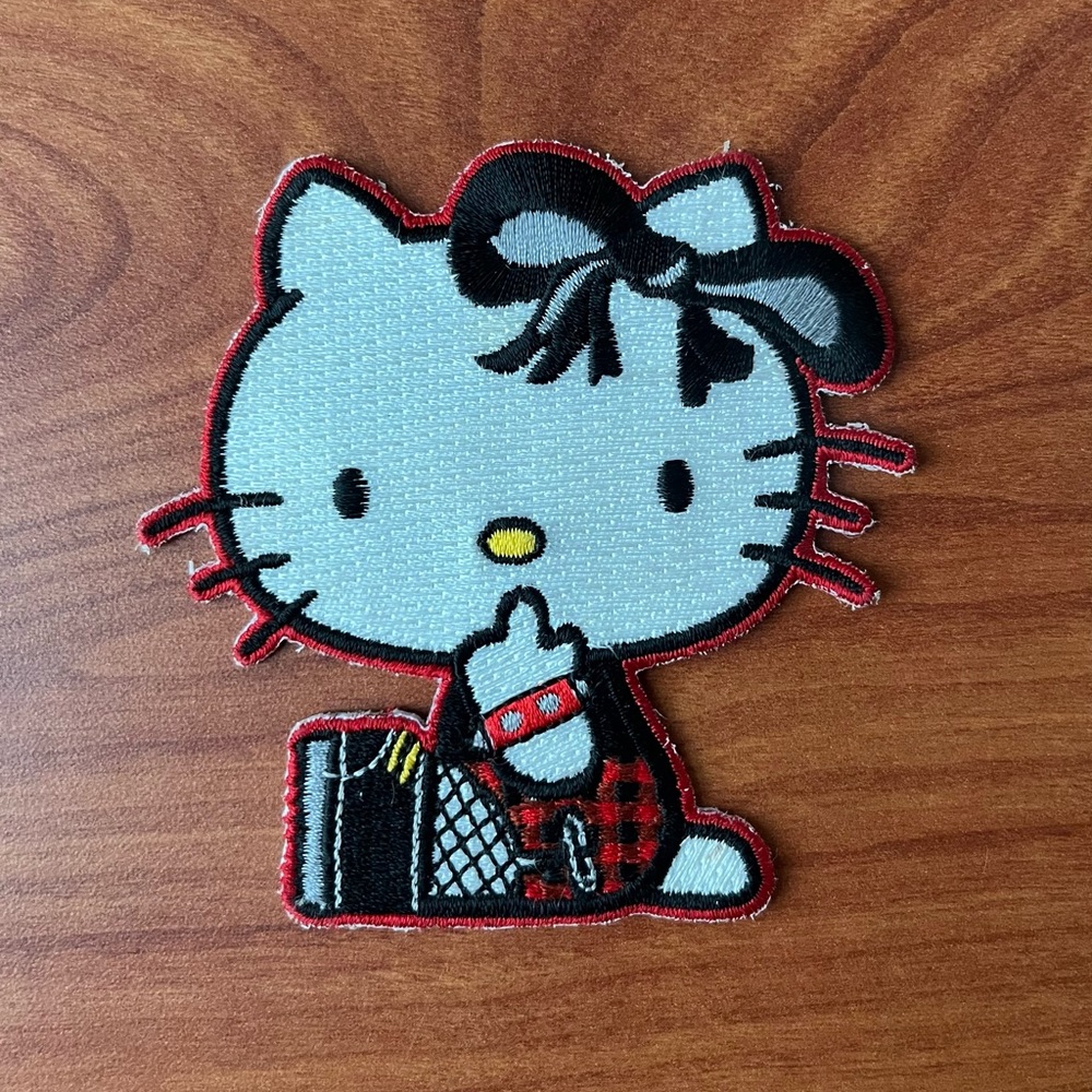 Rare Sanrio 2003 PunkRocker Fishnet Hello Kitty Patch Never Used